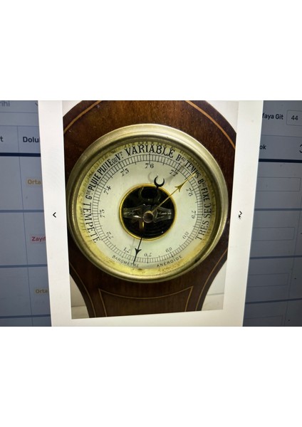 22 cm Yüksekliğinde Ahşap Kaideli Variable Marka Fransız Barometre modelleri