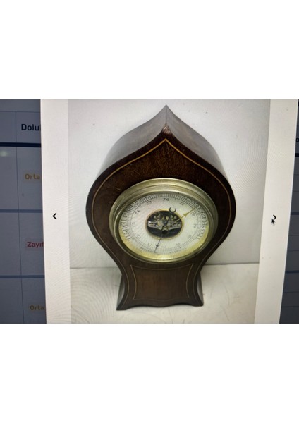 22 cm Yüksekliğinde Ahşap Kaideli Variable Marka Fransız Barometre