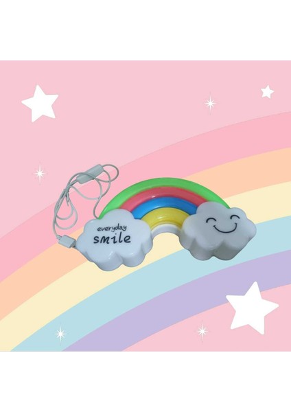 Renkli Gökkuşağı ve Bulut Tasarım USB Gece Lambası