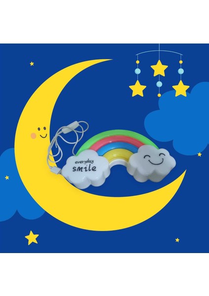 Renkli Gökkuşağı ve Bulut Tasarım USB Gece Lambası fiyatları