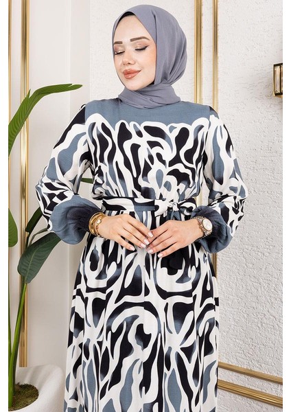Batik Desenli Tesettür Elbise fırsatları