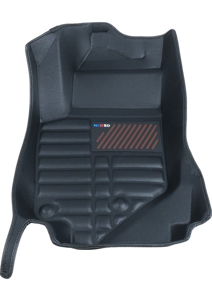 5d Dikişsiz (Press) Deri Havuzlu Paspas Siyah Peugeot 2008 2019-2024 ile Uyumlu