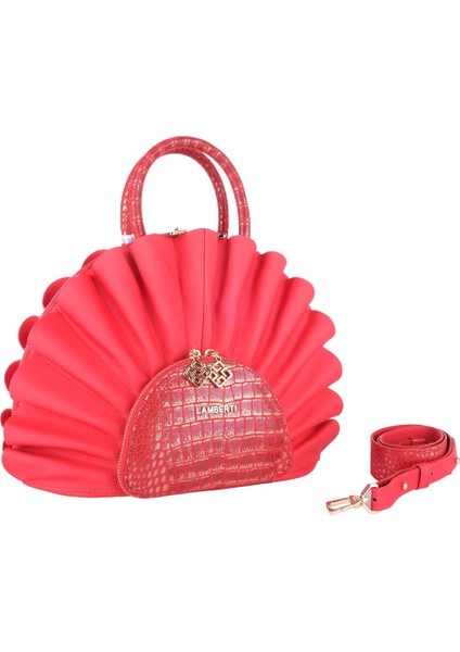 Kırmızı Desenli Omuz Askılı Şık Küçük Çanta modelleri
