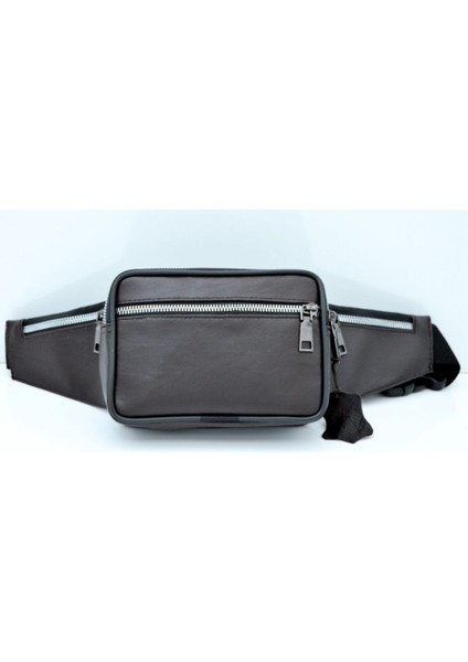 Kahverengi Hakiki Deri Bel ve Omuz Çantası, Şık ve Dayanıklı Tasarım