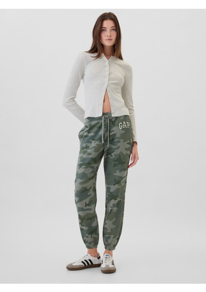 Kadın Kamuflaj Gap Logo Jogger Fleece Eşofman Altı