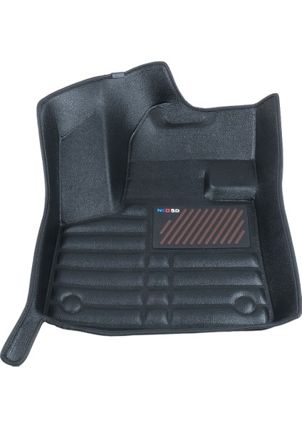 5d Dikişsiz (Press) Deri Havuzlu Paspas Siyah Peugeot 5008 2017-2023 ile Uyumlu