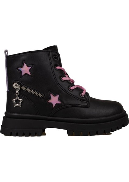 Siyah Kız Çocuk Yıldız Detaylı Lux Bot