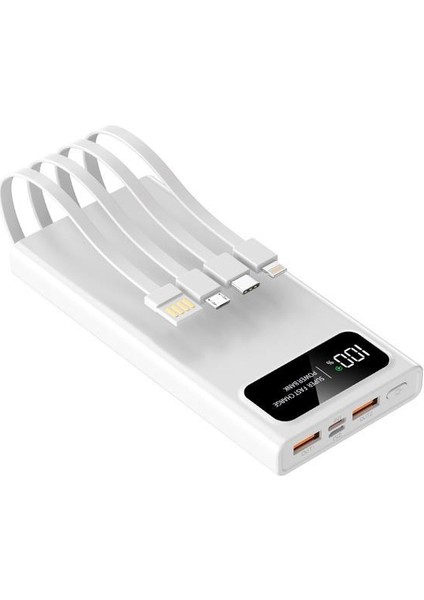 12.000 Mah 22.5W Kendinden Kablolu Süper Hızlı Powerbank Beyaz Pb-88 fiyatları