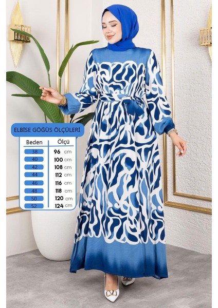 Batik Desenli Tesettür Elbise
