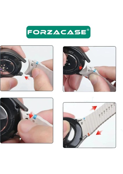 Samsung Galaxy Watch 5 Pro 45MM ile Uyumlu Wavy Style Tokalı Silikon Kordon Kayış - FC1101 indirimleri