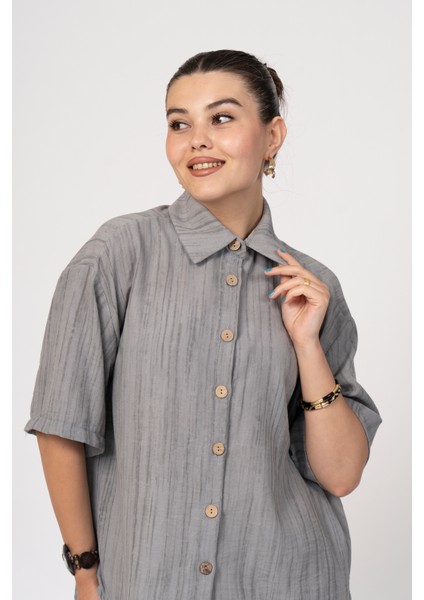 Keten Oversize Gömlek 70039 fiyatları