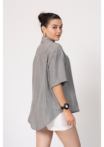 Keten Oversize Gömlek 70039 modelleri