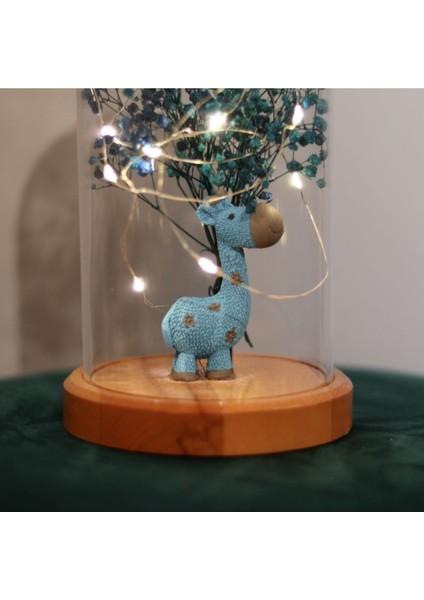 Renkli Zürafa ve Çiçek Figürlü LED Işıklı Ahşap Dekor Hediye fiyatları