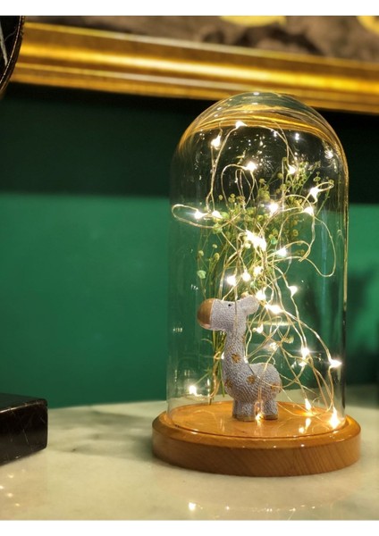 Renkli Zürafa ve Çiçek Figürlü LED Işıklı Ahşap Dekor Hediye modelleri