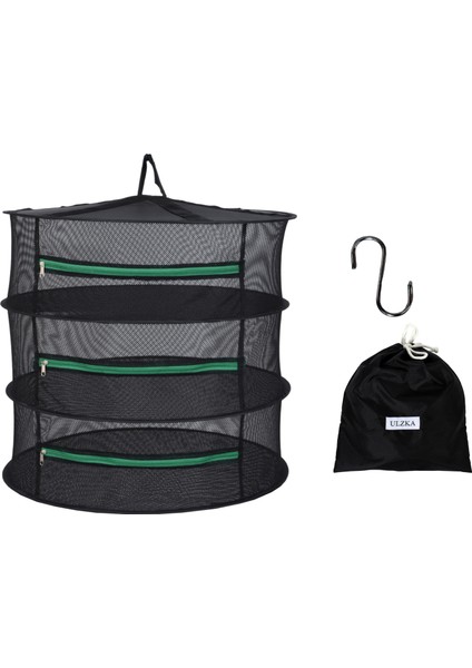 3 Katlı Fermuarlı Meyve Sebze Bitki Kurutma Filesi | Katlanabilir Meyve Sebze Bitki Doğal Kurutma Sepeti