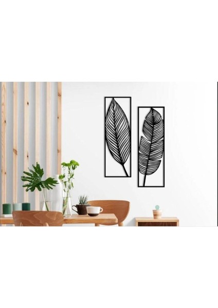 Yaprak Temalı 2'li Set Dekoratif Duvar Dekorasyon Ürünü 70X25 cm fiyatları