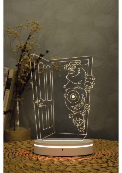3D Renkli Sevimli Canavarlar Gece Lambası, Dekoratif ve Işıltılı Tasarım fırsatları