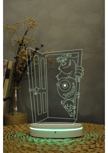 3D Renkli Sevimli Canavarlar Gece Lambası, Dekoratif ve Işıltılı Tasarım indirimleri