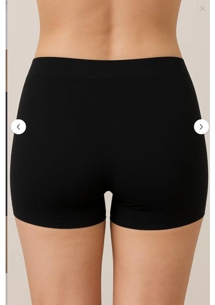 Papatya Kadın 2 Adet Siyah Lazer Kesim Dikişsiz Boxer Külot Slip 2'li Paket Set Iç Giyim Iç Çamaşır 2852 modelleri
