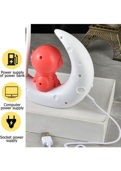 Ay Üzerinde Oturan Astronot Gece Lambası, Beyaz, Sıcak ve Huzurlu Işık fiyatları