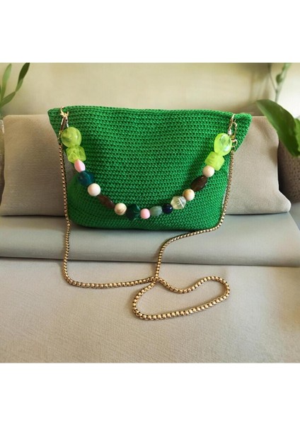El Örgüsü Şık Yeşil Çanta, Zarif ve Hafif Tasarım