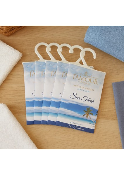 Sea Fresh (Deniz Ferahlığı) Askılı Dolap ve Çekmece Kokusu 5'li Paket. Uzun Süre Deniz Ferahlığı.