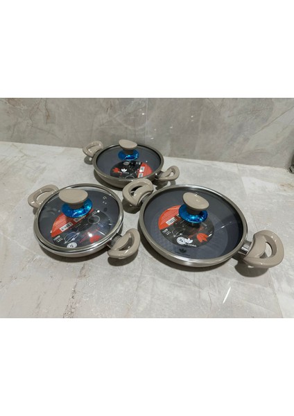 Pan-Dora 3 Lü Seramik Omlet Set 18-20-22 cm