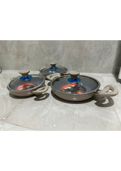 Pan-Dora 3 Lü Seramik Omlet Set 18-20-22 cm fiyatları