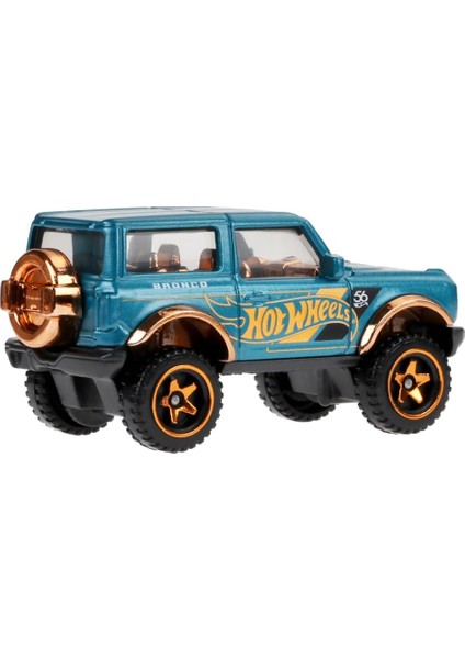 Collectible Die-Cast Vehicle - '21 Ford Bronco Sport Utility Car - Teal And Gold - HDH54-3/6 fırsatları