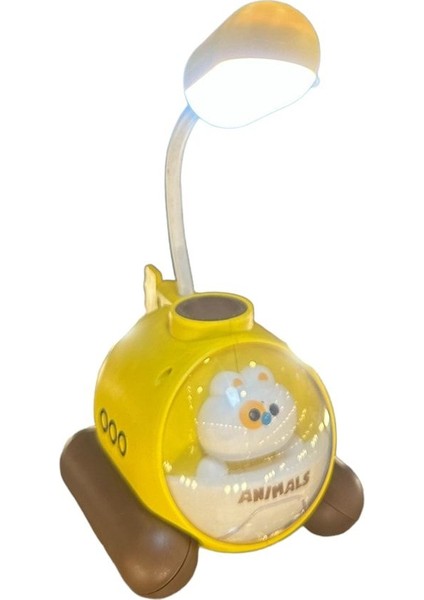 Sevimli Deniz Altı Figürlü Çocuk Masa Gece Lambası, Sarı Renk