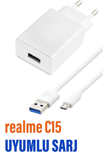 Realme C15 Şarj Aleti ve Kablosu Mirco 12W