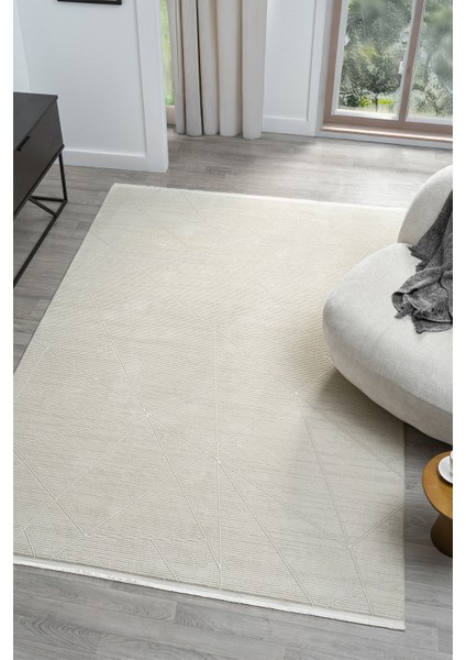 Dream Beyaz Halı Modern Dokuma Halı Salon Oturma Odası Yatak Odası Halısı 13836A 80 x 150