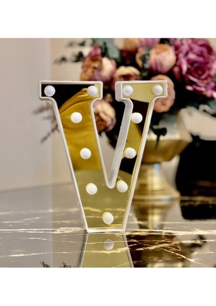 3D LED Harf Dekoratif Aydınlatma Büyük Boy V Harfi, Şık ve Modern Tasarım fiyatları
