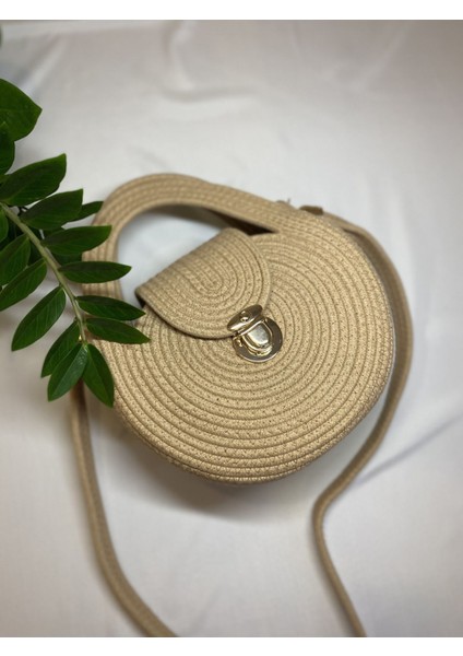 El Yapımı Bej Jüt Ip Omuz Çantası, Şık ve Kullanışlı Tasarım fiyatları
