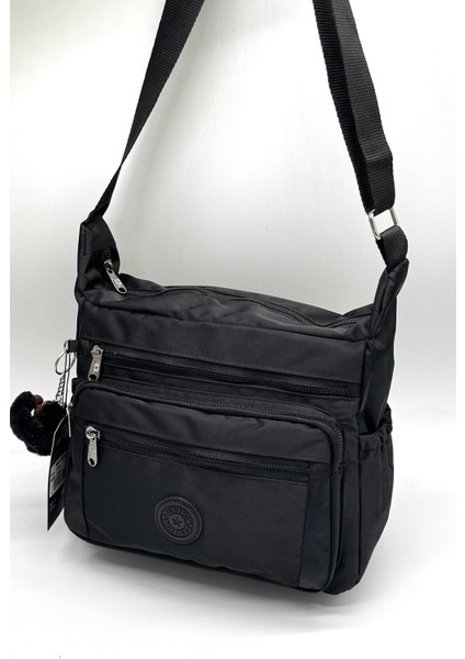 Şık Çok Bölmeli Siyah Hafif Kumaş Kadın Omuz Çapraz Çanta modelleri