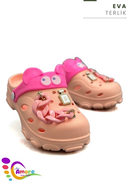 Gözlük Desen Zincirli Eva Kız Çocuk Plaj Havuz Terlik Sabo Terlik Yavru Ağzı indirimleri