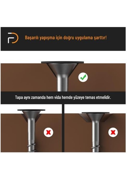 Kendinden Yapışkanlı Vida Tapası Beyaz 21 mm Yuvarlak 50 Parça indirimleri