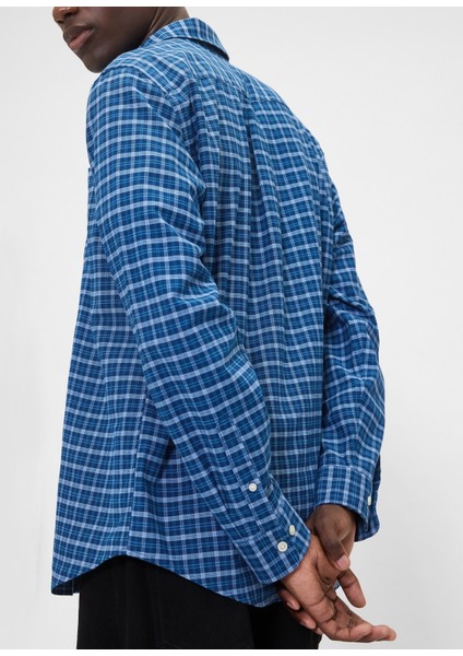 Erkek Koyu Mavi Standart Fit Oxford Gömlek modelleri