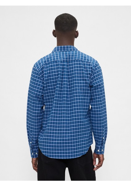 Erkek Koyu Mavi Standart Fit Oxford Gömlek fırsatları