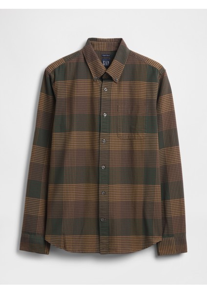 Erkek Koyu Kahverengi Standart Fit Oxford Gömlek fiyatları