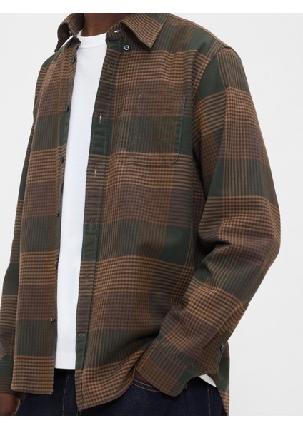 Erkek Koyu Kahverengi Standart Fit Oxford Gömlek modelleri