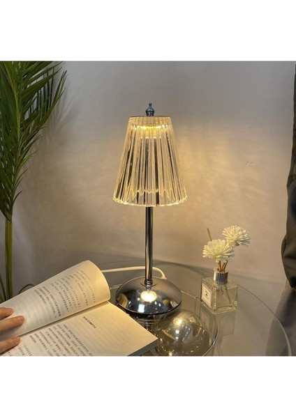 Kristal Elmas Masa Lambası, Kumandalı, Akrilik LED Gece Işığı, Romantik Tasarım