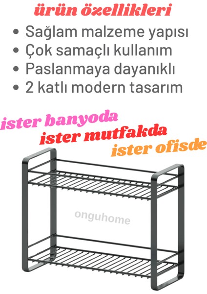 Tezgah Üstü Metal Organizer Raf Banyo Düzenleyicisi Mutfak Rafı Baharatlık Makyaj Standı Ofis Raf fiyatları
