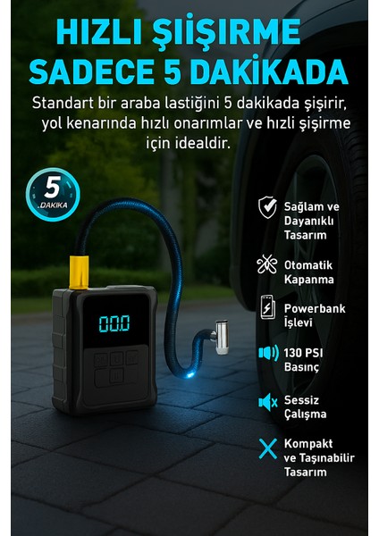 Taşınabilir Hava Pompası-Şişirme Derdi Bitti – Lastikten Şamandıraya Her Şey Için! modelleri