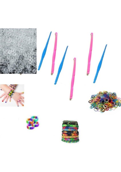 Lastik Bileklik Yapma Seti: 3 Tığ ve 10 Kanca Yedek Parça