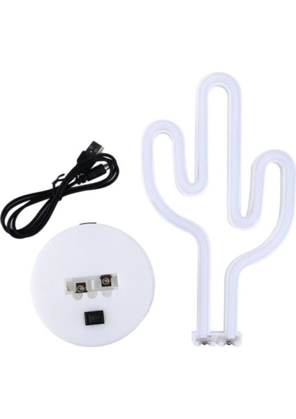 Yeşil Kaktüs Neon LED Masa ve Duvar Lambası, Şık ve Modern Gece Aydınlatması modelleri