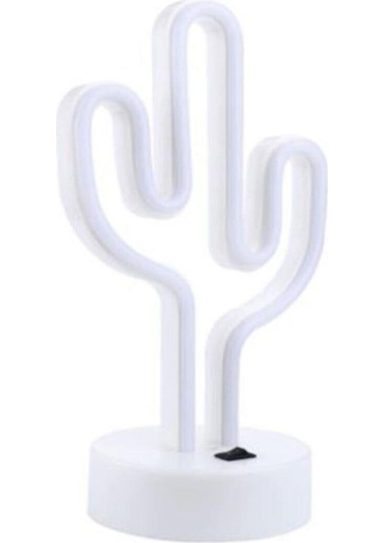 Yeşil Kaktüs Neon LED Masa ve Duvar Lambası, Şık ve Modern Gece Aydınlatması fırsatları