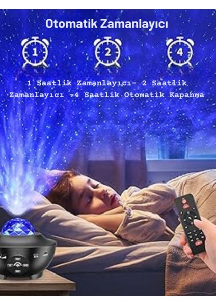 Yıldızlı Tavan Projektörü, Bulutsu Galaxy Lazer Işıkları, Disko Topu, Bluetooth Hoparlör fiyatları