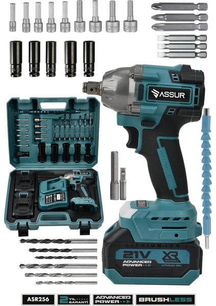 21V Çift Akülü Kömürsüz Darbeli Matkap Somun Sıkma Sökme