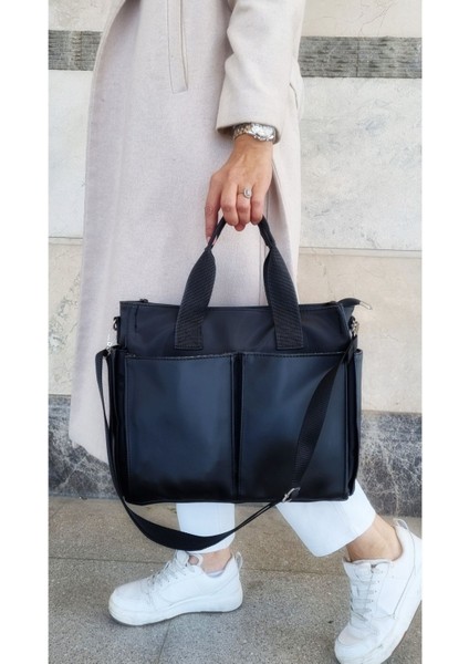 Kadın Siyah Orta Boy El ve Omuz Çantası, Şık ve Kullanışlı Tasarım